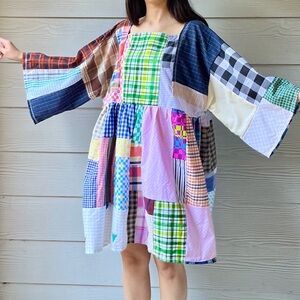 Handmade Quilted Patchwork Plaid/Gingham/Checkered Dress SKU 10191
